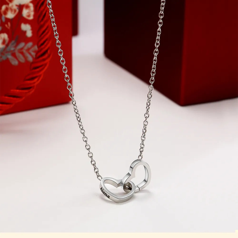 Eternal Rose Box with Engraved Necklace